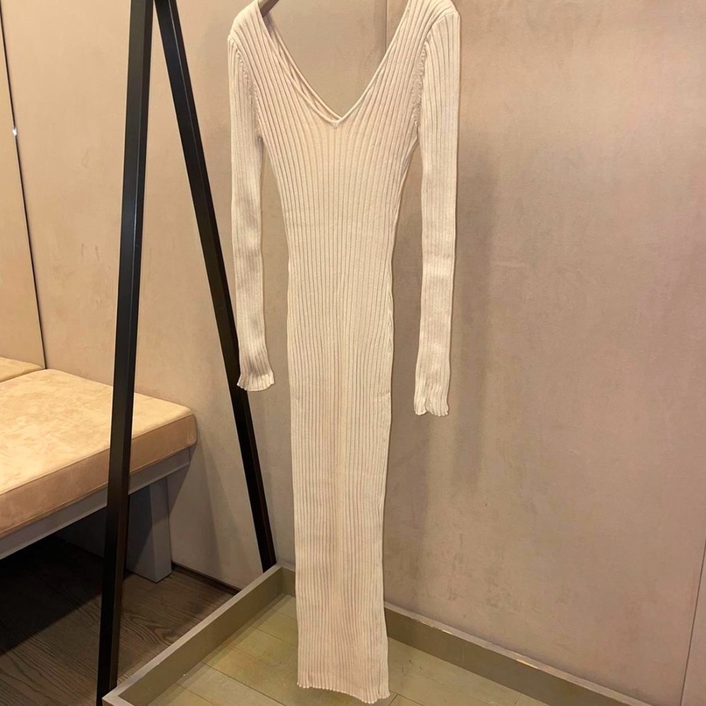 Naked wardrobe long sleeve knit dress